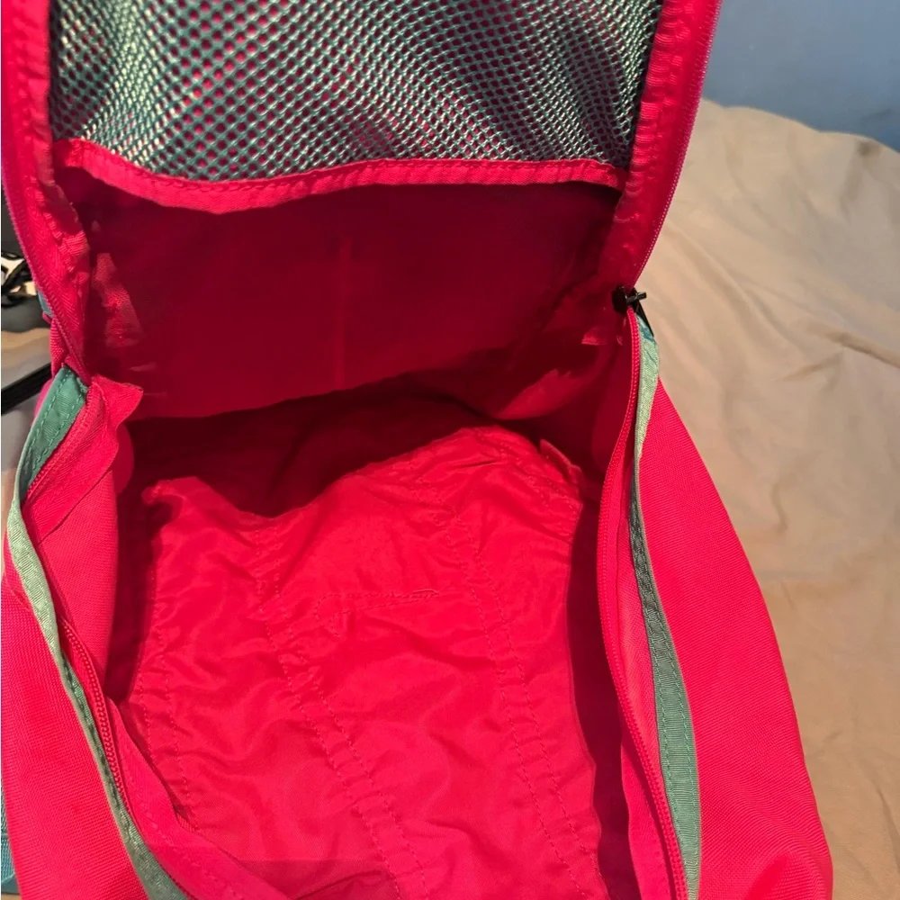Nike Hot Pink Backpack with Teal Trim and Purple Swoosh